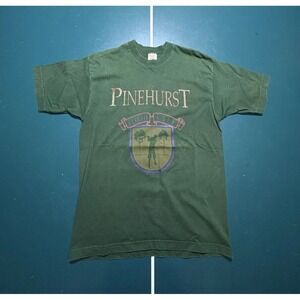 Vintage 90s Pinehurst Golf Club T Shirt Men's Large Green Classic Golf USA Made